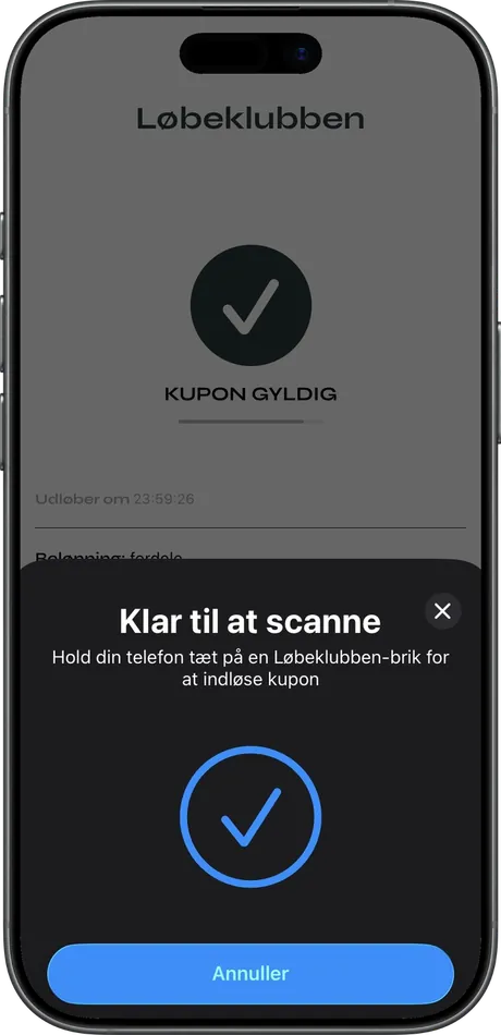 The coupon is scanned and valid