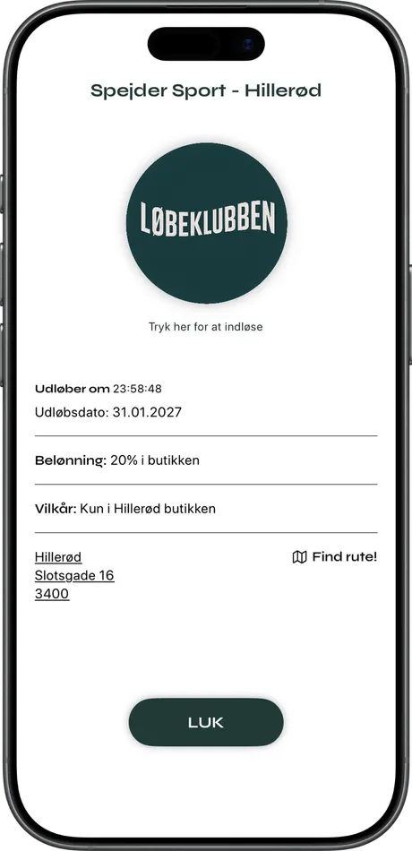 Partner profile for Spejder Sport Hillerød in the app